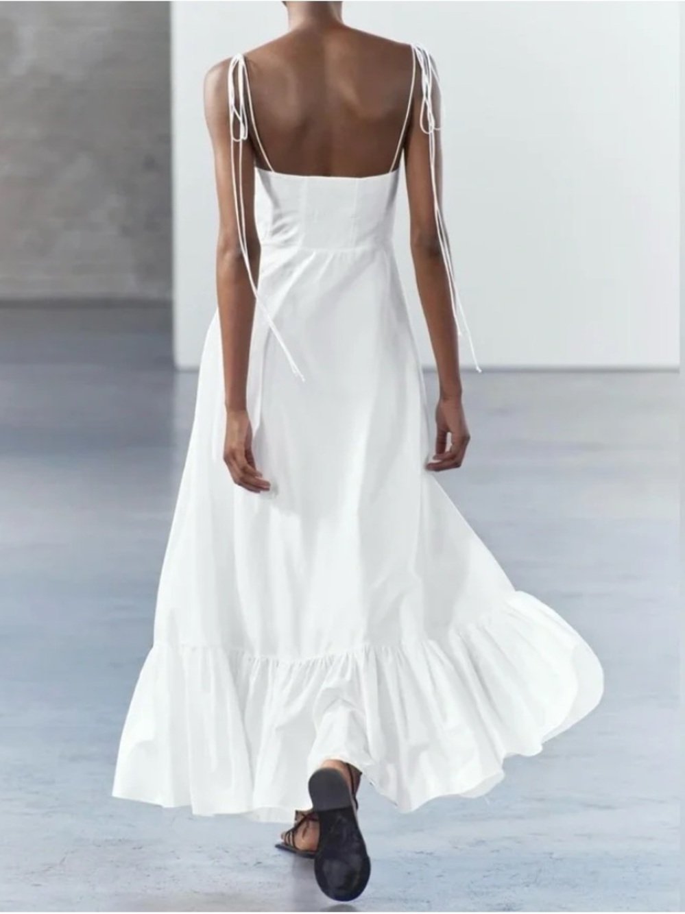 Zara | ZW Collection Ruffled Poplin Dress in Size Small - Picture 9 of 10